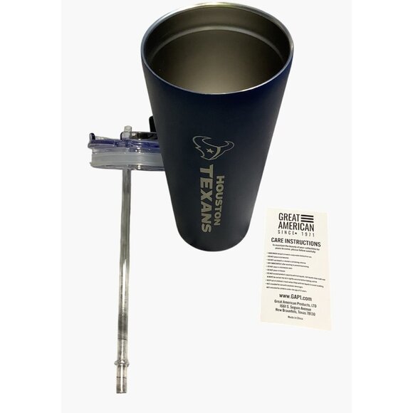 NFL Houston Texans 30 Oz Stainless Steel Tumbler With Lid & Straw - Picture 6 of 7